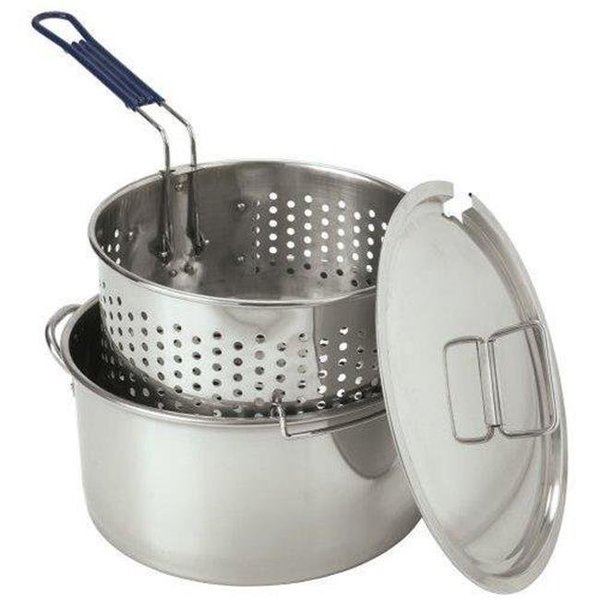 Bayou Classic Bayou Classic 1150 Stainless 14-Qt. Deep Fryer- Lid- Basket 1150